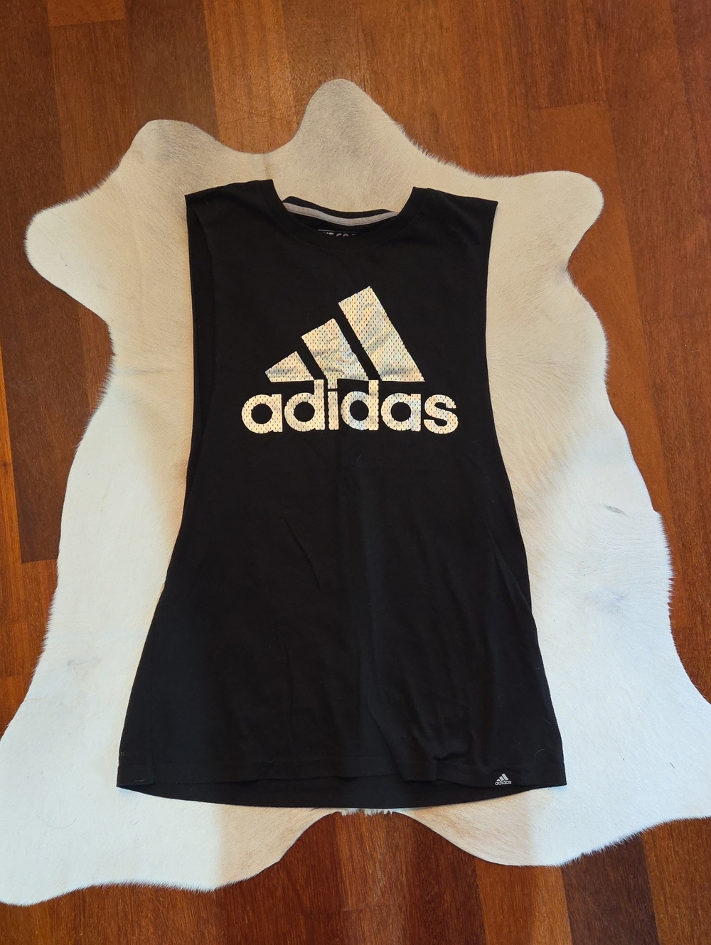 adidas Black Go To Performance Tank w/ Holographic Print S
